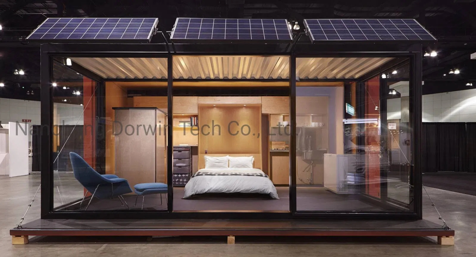 off-Grid Solar Panel Power Roof Energysaving Recycled Home Modular Container Prefab House