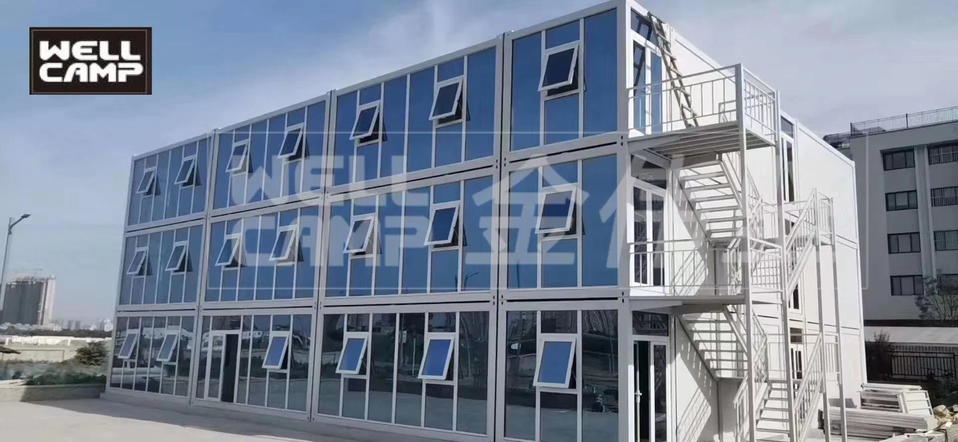 Luxury Classroom Office Building Flat Pack Container Camp