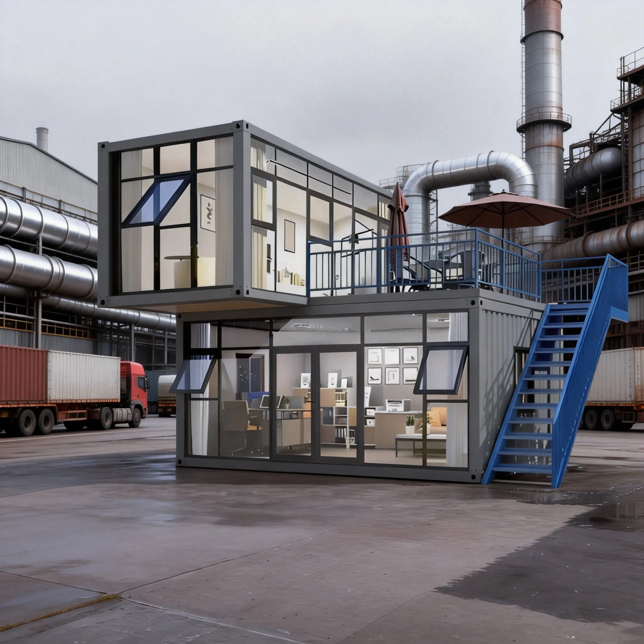 3X6X2.8m X2 Integrated Container House Eco-Friendly Prefab Modular Tiny House with Steel Frame