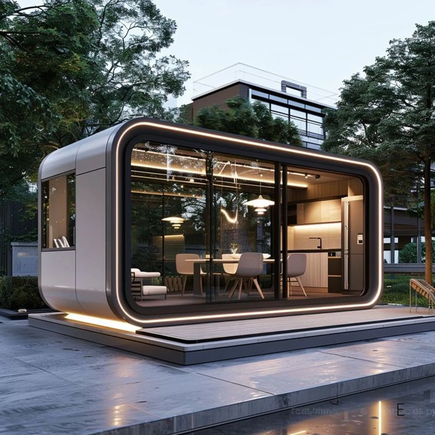 Space Capsule Hotel Container Home Sleep Pod Mobile Tiny House Apple Cabin
