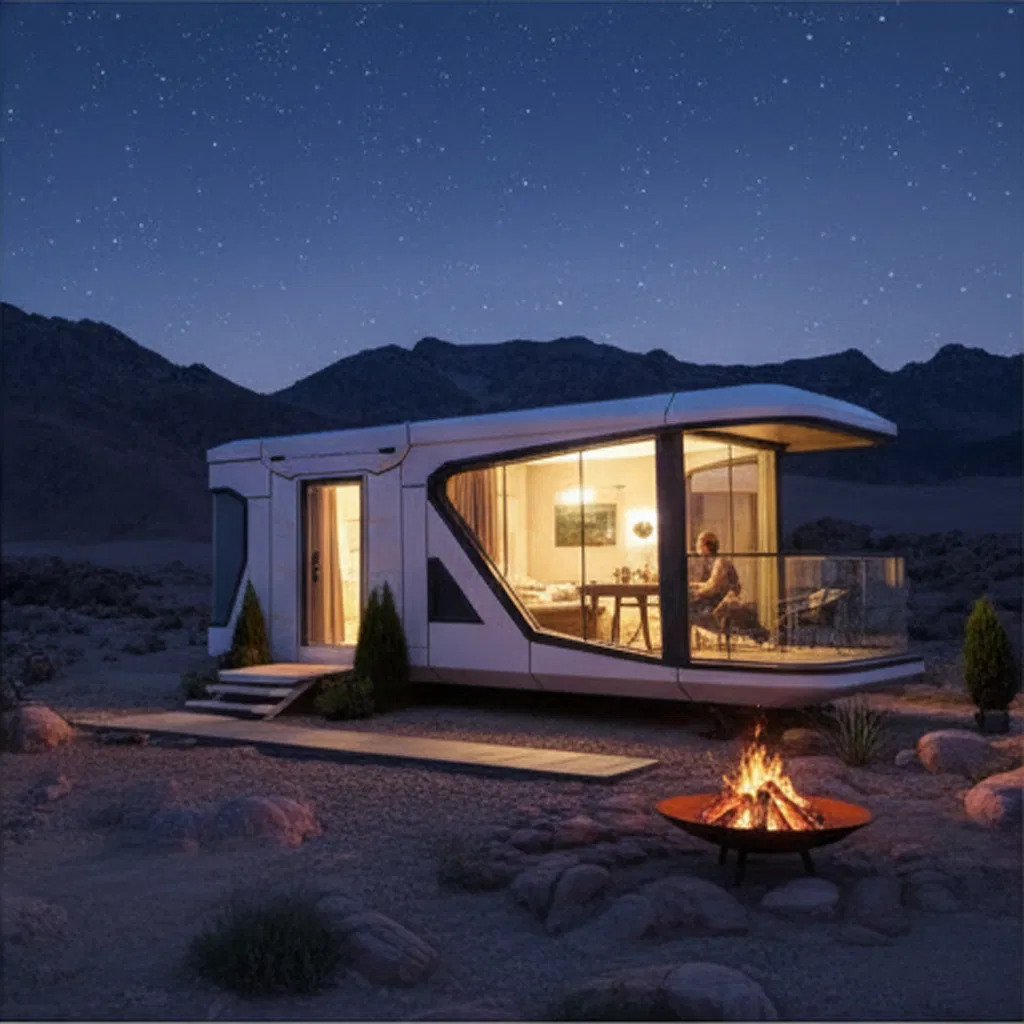 Portable Living Space: a Modular Cabin Constructed From Cost-Effective Prefabricated Containers, Suitable for Home Use, Office Accommodation, or Outdoor Living.