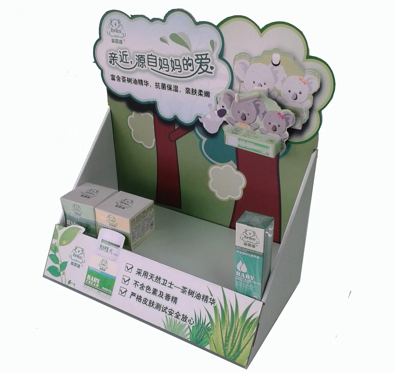 Plastic Baby Products Display Stand, Milk Bottle Pop POS Display Unit