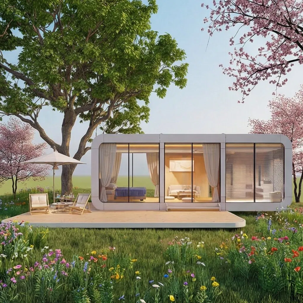 Future Living Space Capsule: Compact &amp; Expandable Architecture