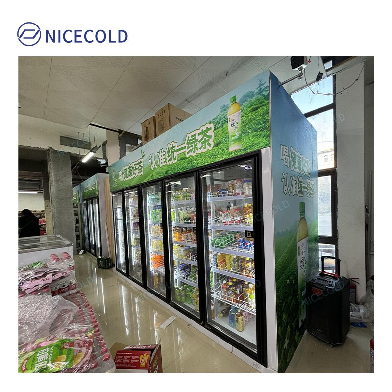 Stylish Premium Glass Door Beverage Cooler Display Unit for Efficient Storage