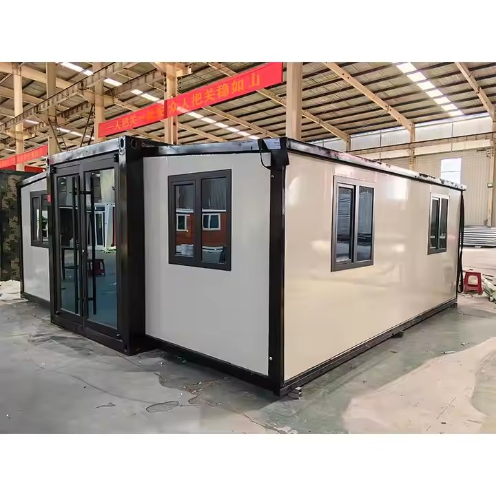 Prefabricated Luxury Custom Design Homes One Side Glass Wall Sunroom Container House