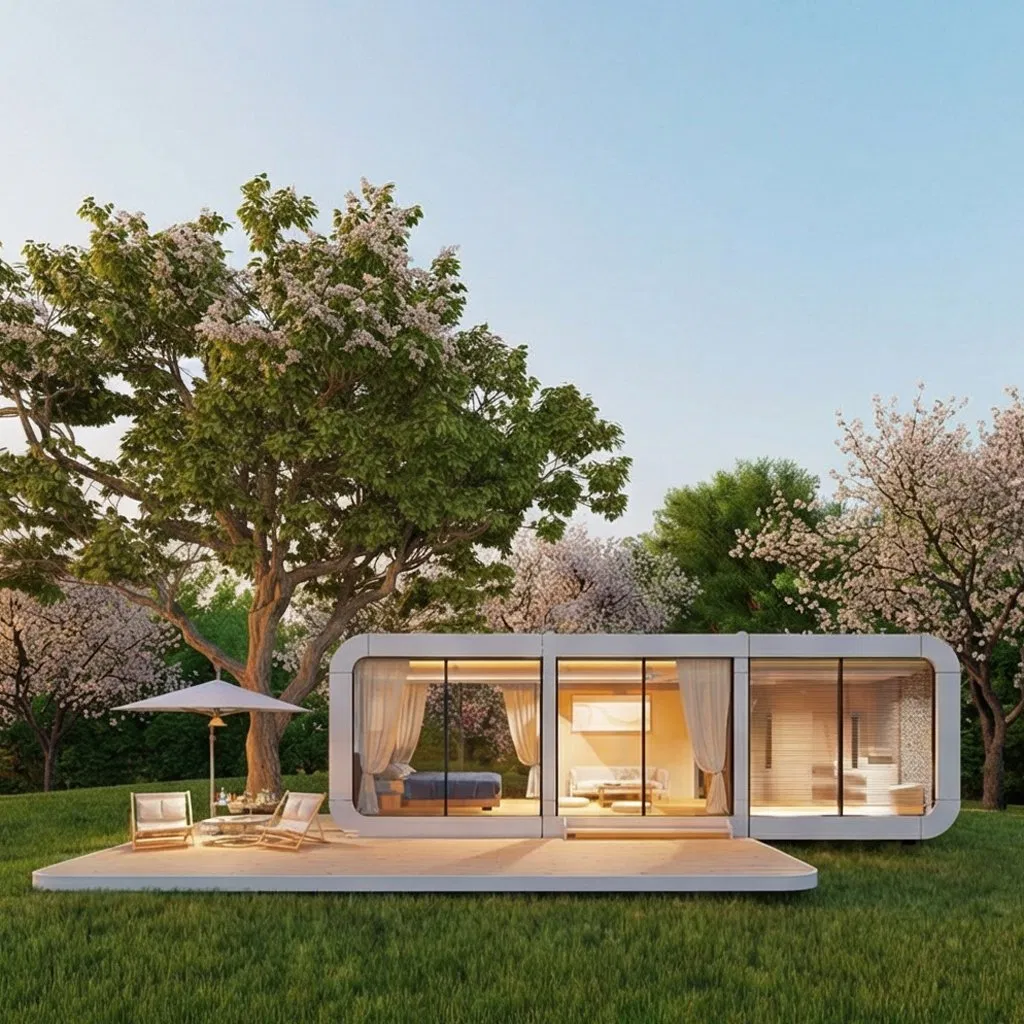 Future Living Space Capsule: Compact &amp; Expandable Architecture