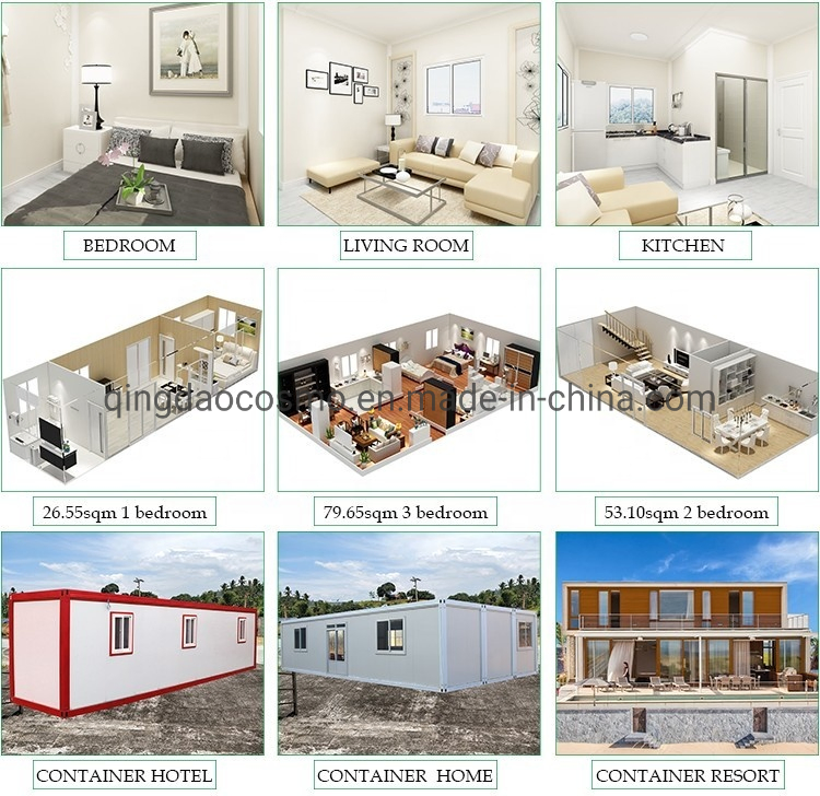 Cheap 2 Bedroom Prefabricated Modular Houses Modern Fast Build Container Tiny Home