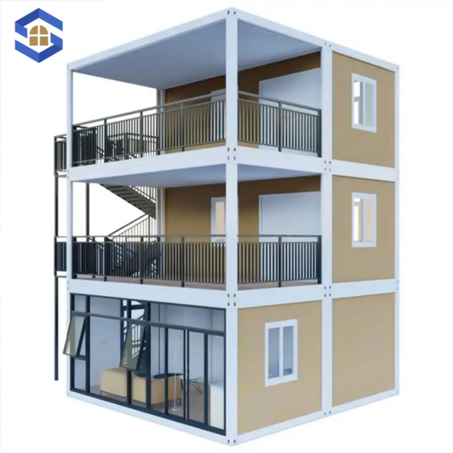 Multi-Story Portable Compact Combined 10FT/20FT/30FT/40FT Prefabricated Container-Based Office Unit
