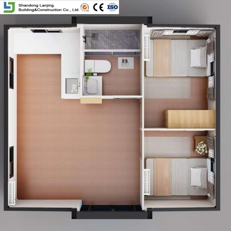 Modular Portable Foldable Folding Prefabricated Prefab Steel Structure Home Office Dormitory Camping Double Wing 20FT 40FT Expandable Container House