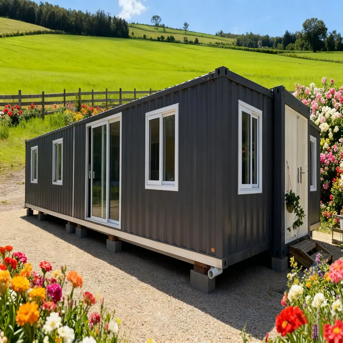 Eco Friendly Folded Fast-Packing Container Mobile Houses with Marble Countertop