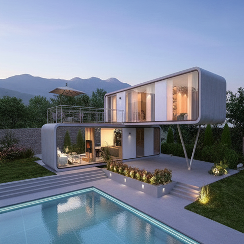 Modern Elegant Design Prefab Apple Cabin Container Homes Modular Portable Pod for Living