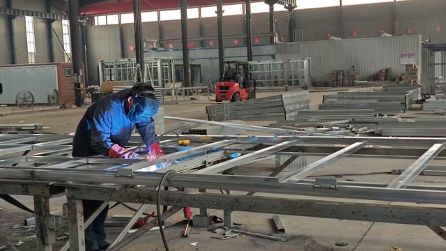 Container house steel frame welding and fabrication
