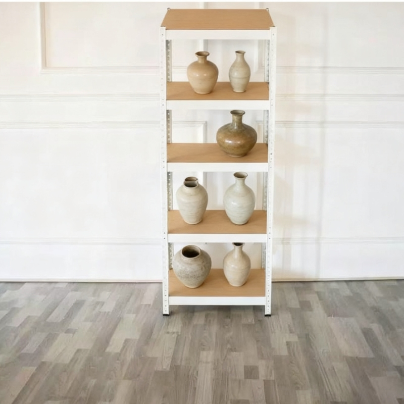 White Blue Red Storage Unit with Configurable Tier Design for Businesses