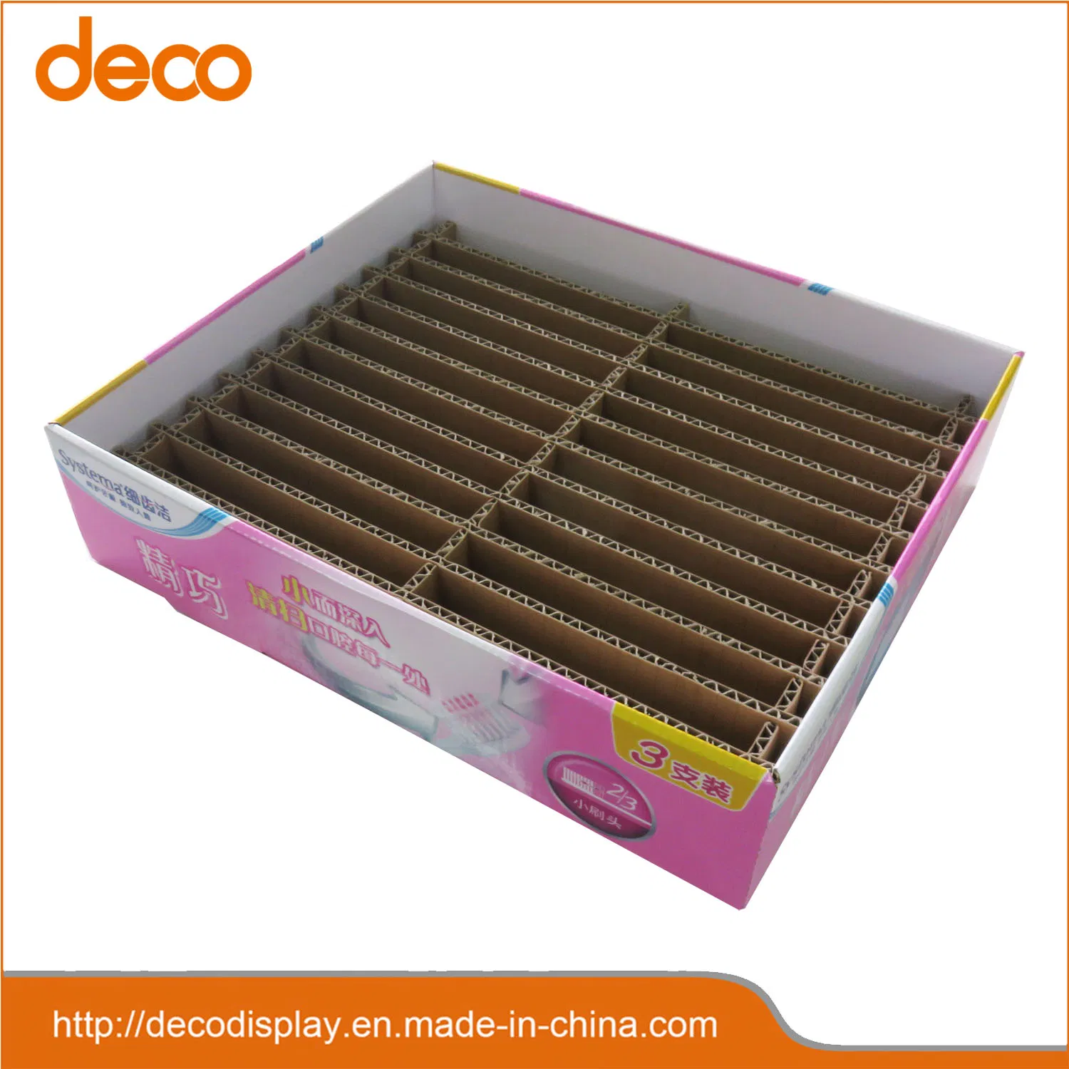 Paper Toothbrush Retail Box Cardboard Display PDQ Unit with Divider