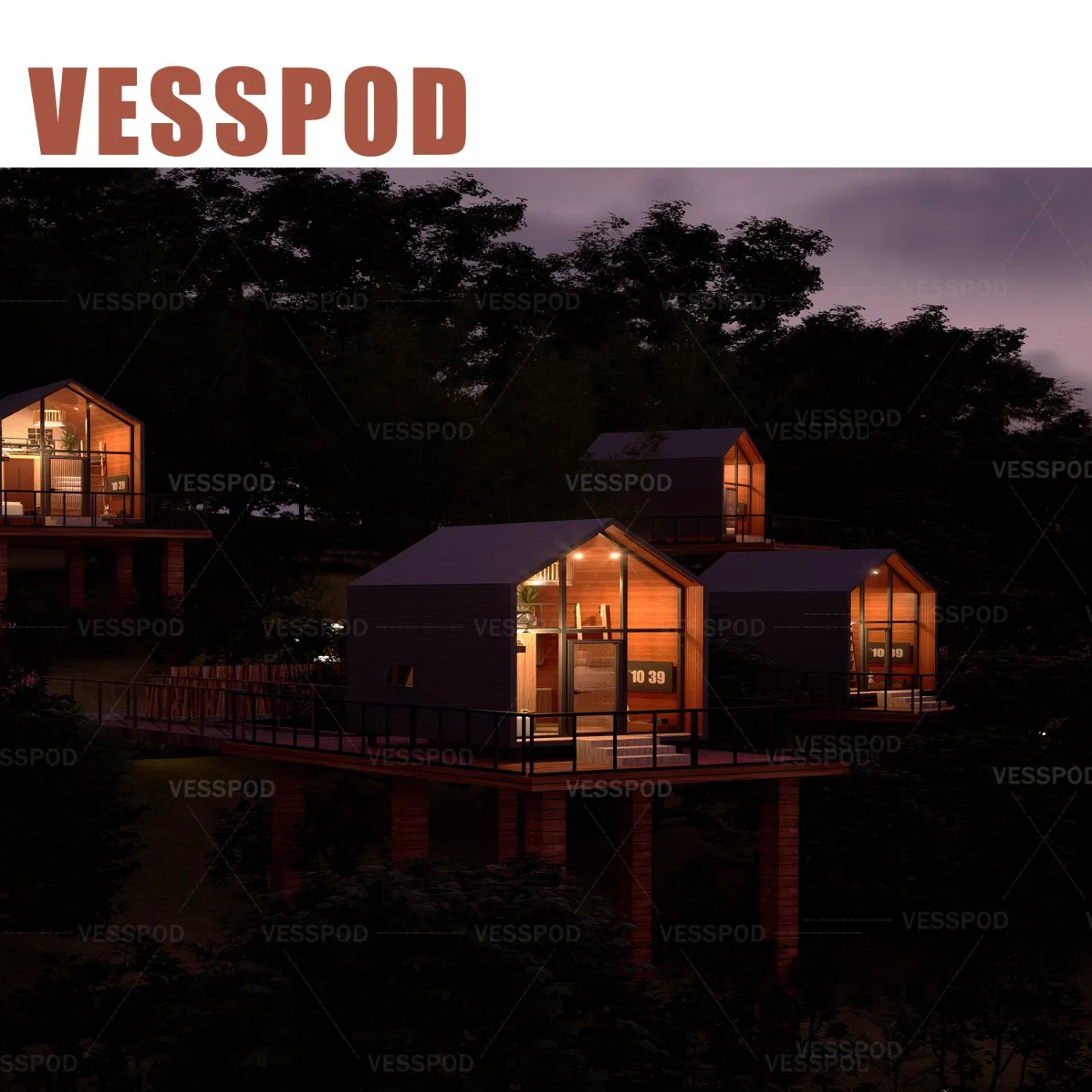 Prefabricated Triangle Houses Container House Cabin for Resort Hotel Luxury Tiny Modern