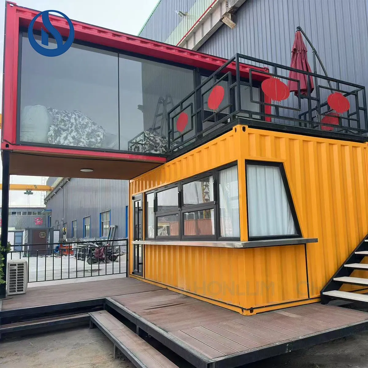 Honlu 20FT Luxury Prefabricated House Detachable Container Modular House Camping 3 Bedroom Double Decker Prefab Tiny Home