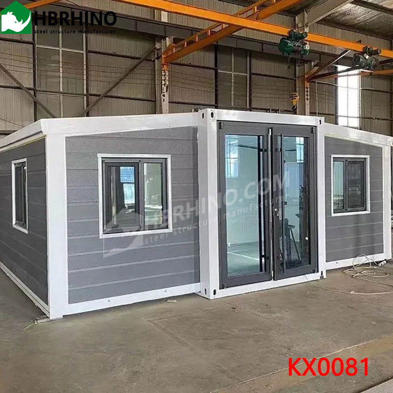 Modern Outdoor Aluminum Louvre Roof System Prefab Houses Steel Structure Villa Tiny House Prefabricated Houses Container Home Steel Building Homes