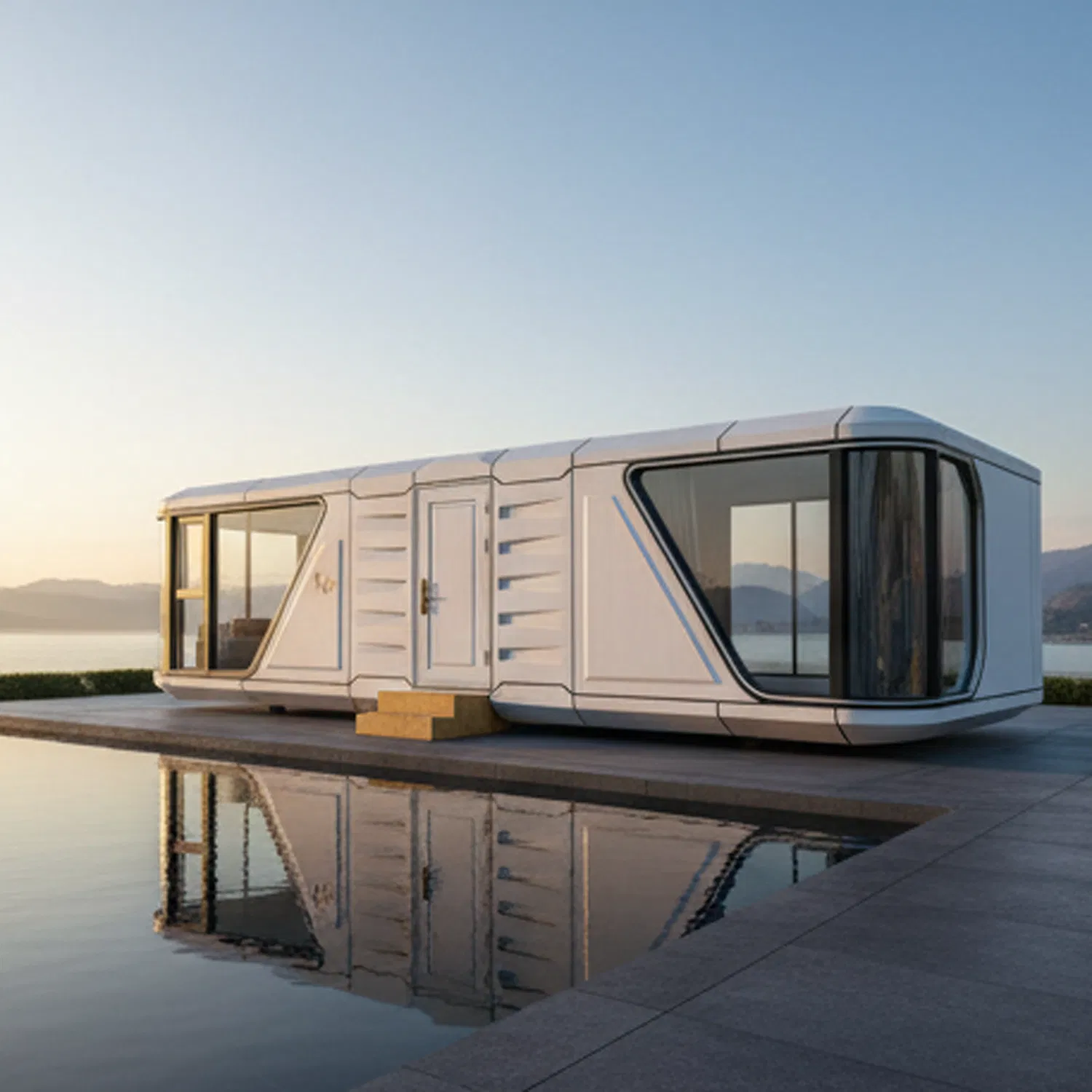 Fast Installation Modern Luxury Space Capsule House Pricemodular Capsule Prefab House Mobile Tiny House 40FT Container Home Prefabricated Apple Cabin Factory