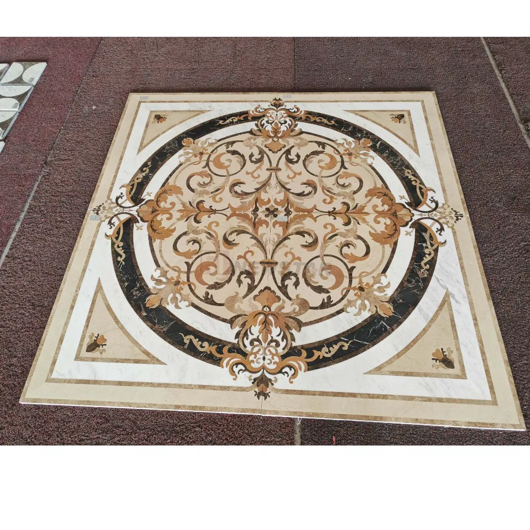 Factory Price Floral Design Natural Marble Medallion for Floor Custom Waterjet Marbletiles Mosaic Hotel Lobby Floor Tiles
