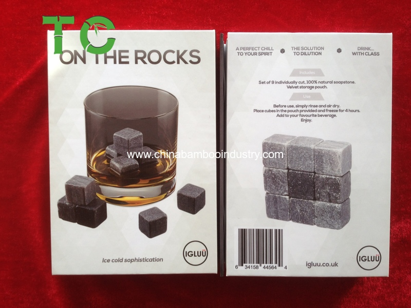 Natural Soapstone Whisky Stone Set