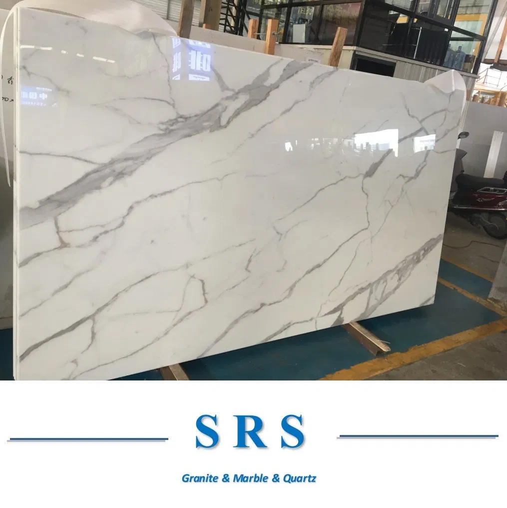Calacatta Nano White Marble Stone /Calacatta Crystallized Glass/Nano Glass Stone