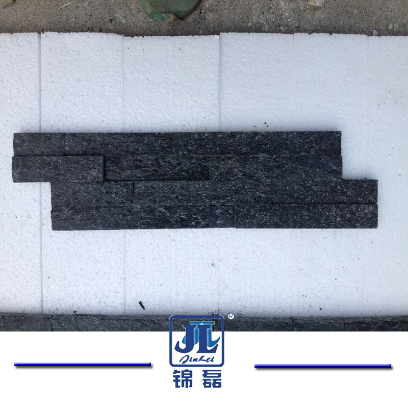 Z Shape Black Quartzite Stacked Ledge Culture Stone for Slate Veneer and Wall Panel
