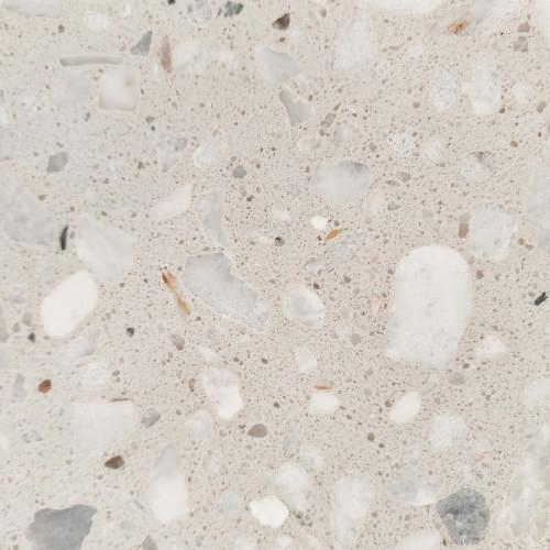 Orange Fragments Beige Artificial Terrazzo