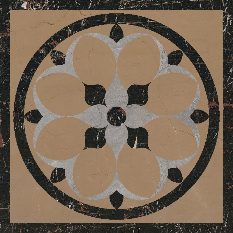 Water Jet Patterns Brown Yellow Blue Green Pink Red White Black beige gold Gray Marble Medallion for indoor Floor/ceiling