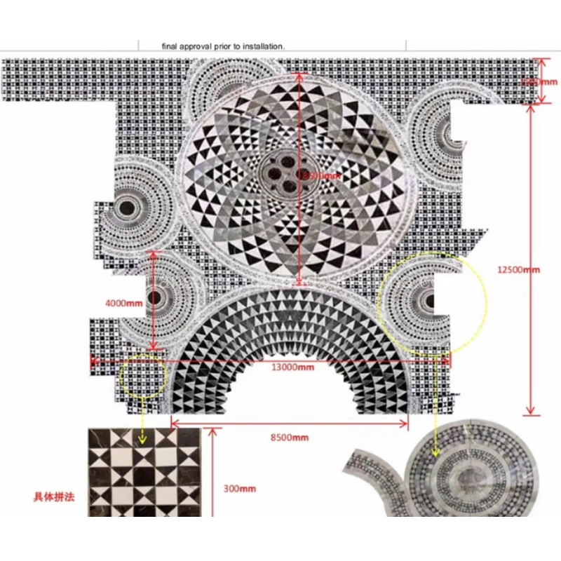 Natural Marble Waterjet Medallion Patterns for Floor/Hotel/Home Decoration