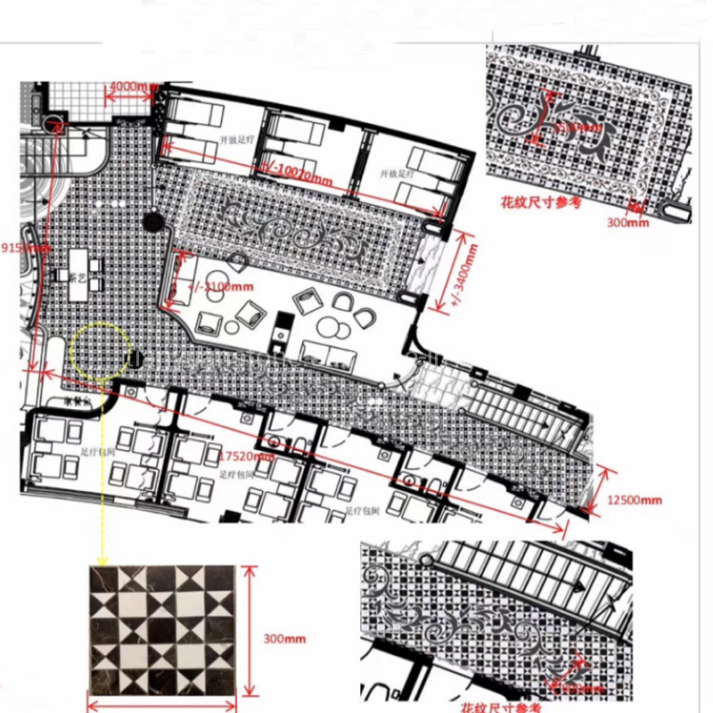 Natural Marble Waterjet Medallion Patterns for Floor/Hotel/Home Decoration