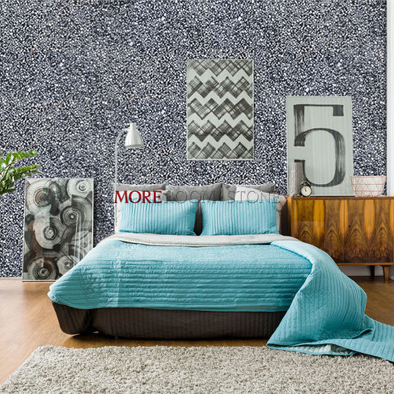 Black and White Chip Cobblestone Terrazzo Patterns for Background Wall