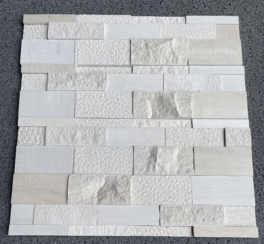 Stone veneer ledger panel honed/split/brushed Moca Cream Limestone Stacked Wall Stone for interior/outdoor/exterior bathroom/kitchen/lobby wall/background