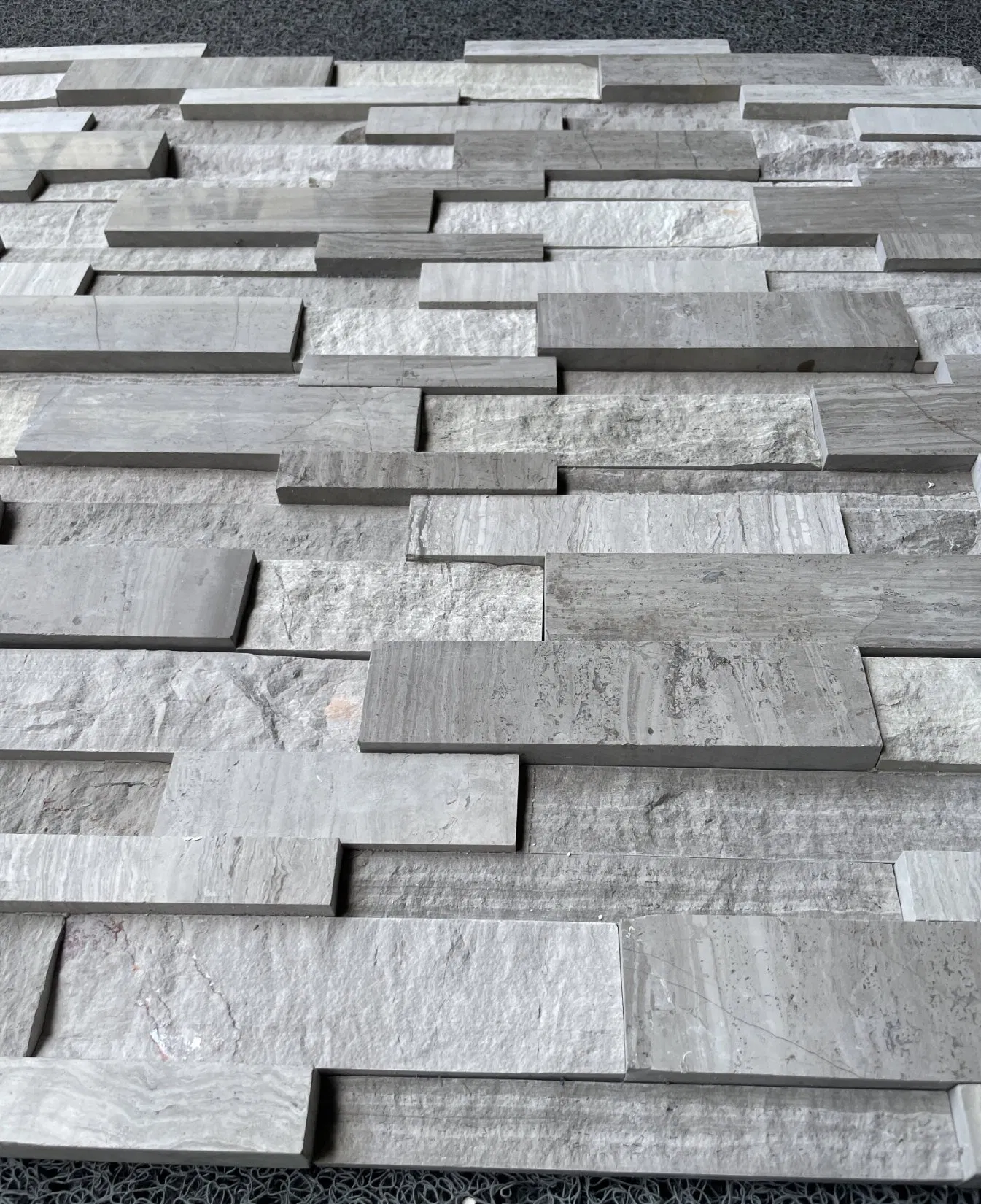 Natural stone veneer ledger panel polished/split white/grey Serpeggiante Marble Stacked Wall Stone for interior/exterior bathroom/kitchen/lobby wall/background