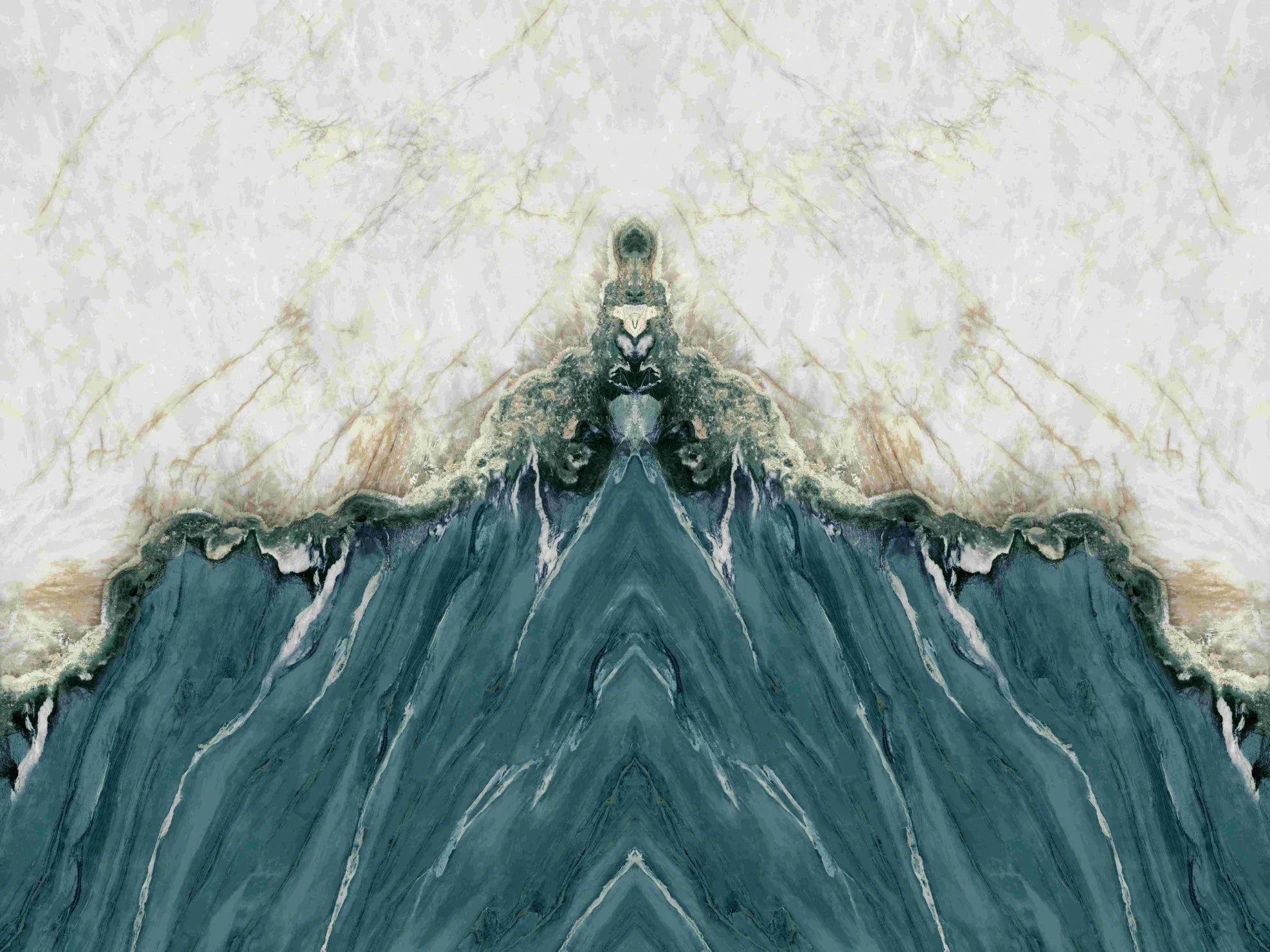 Mystical Realm of Cloud Sea 900X2700X9mm Sintered Stone Three Continuous for Living Room Wall