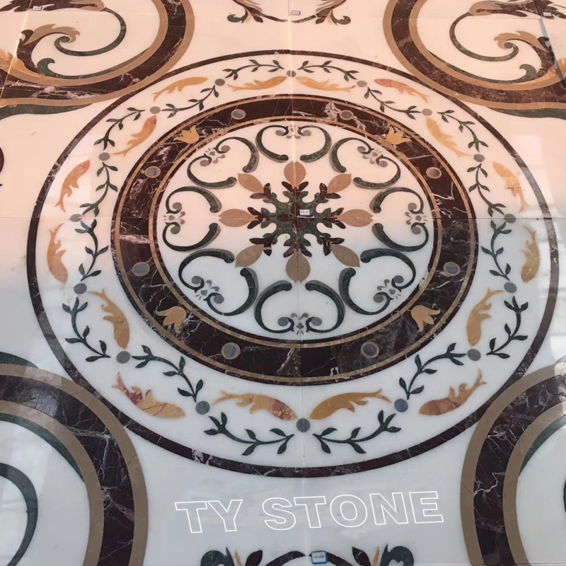 Marble Stone Waterjet Medallion for Hotel Flooring Decoration