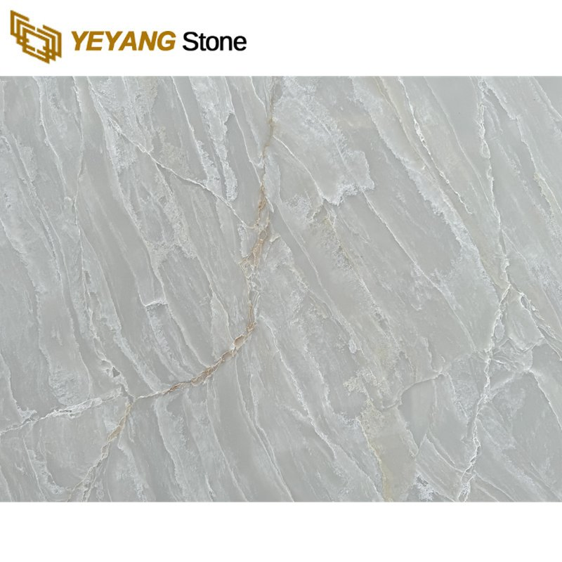 Yeyang Backlit/Translucent Stone Quartz for Bar/Island/Counter/Hotel/Reception Desk Countertop Artificial Grey Quartz Supplier