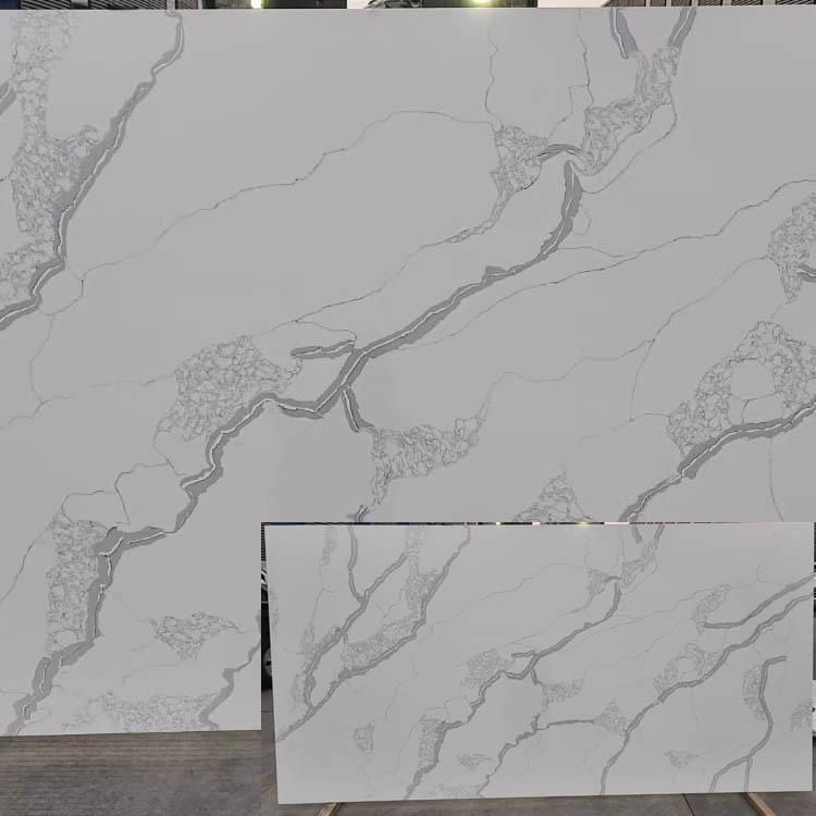 White Calacatta Viola Violet Artificial Marble Nano Crystal Glass Stone Slabs for Home Decoration