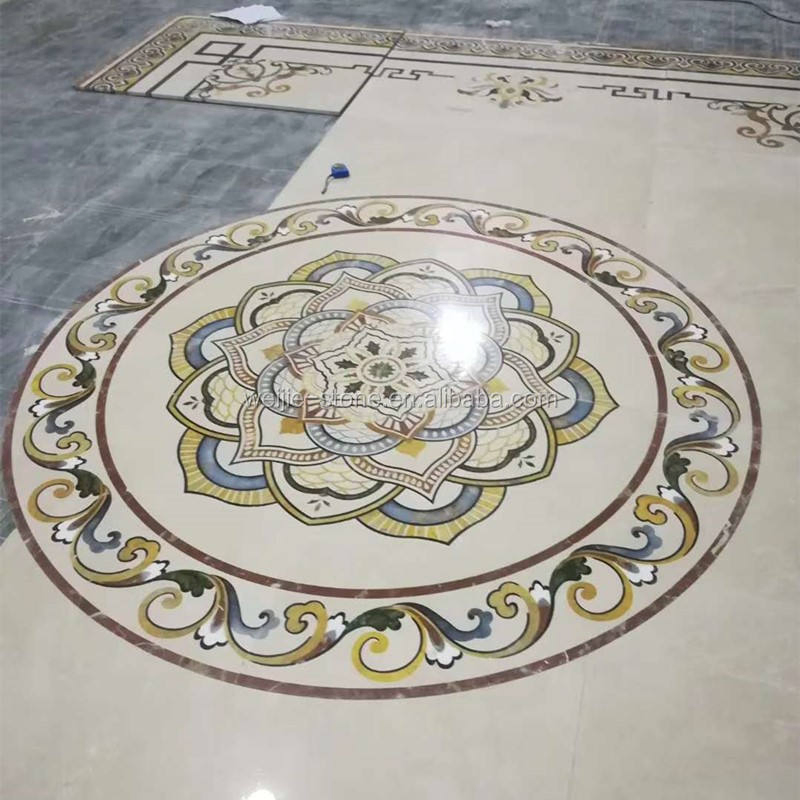 Luxury House Design Marble Waterjet Flower Marble Medallion for Villa Temple Hotel Border Design Lobby Royal Palace