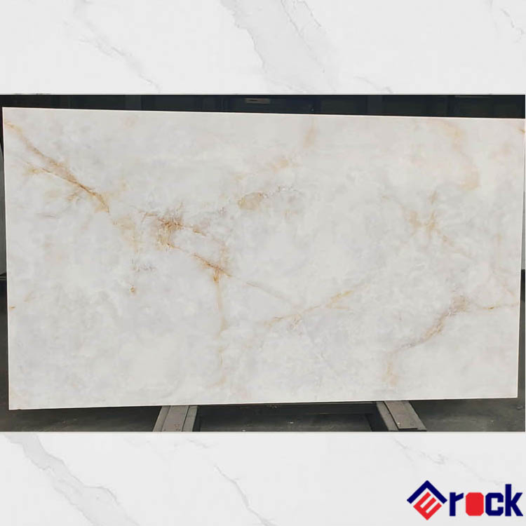 Artificial Golden Onyx Mable Nano Crystal Glass Stone Slabs for Kitchen and Work Countertops