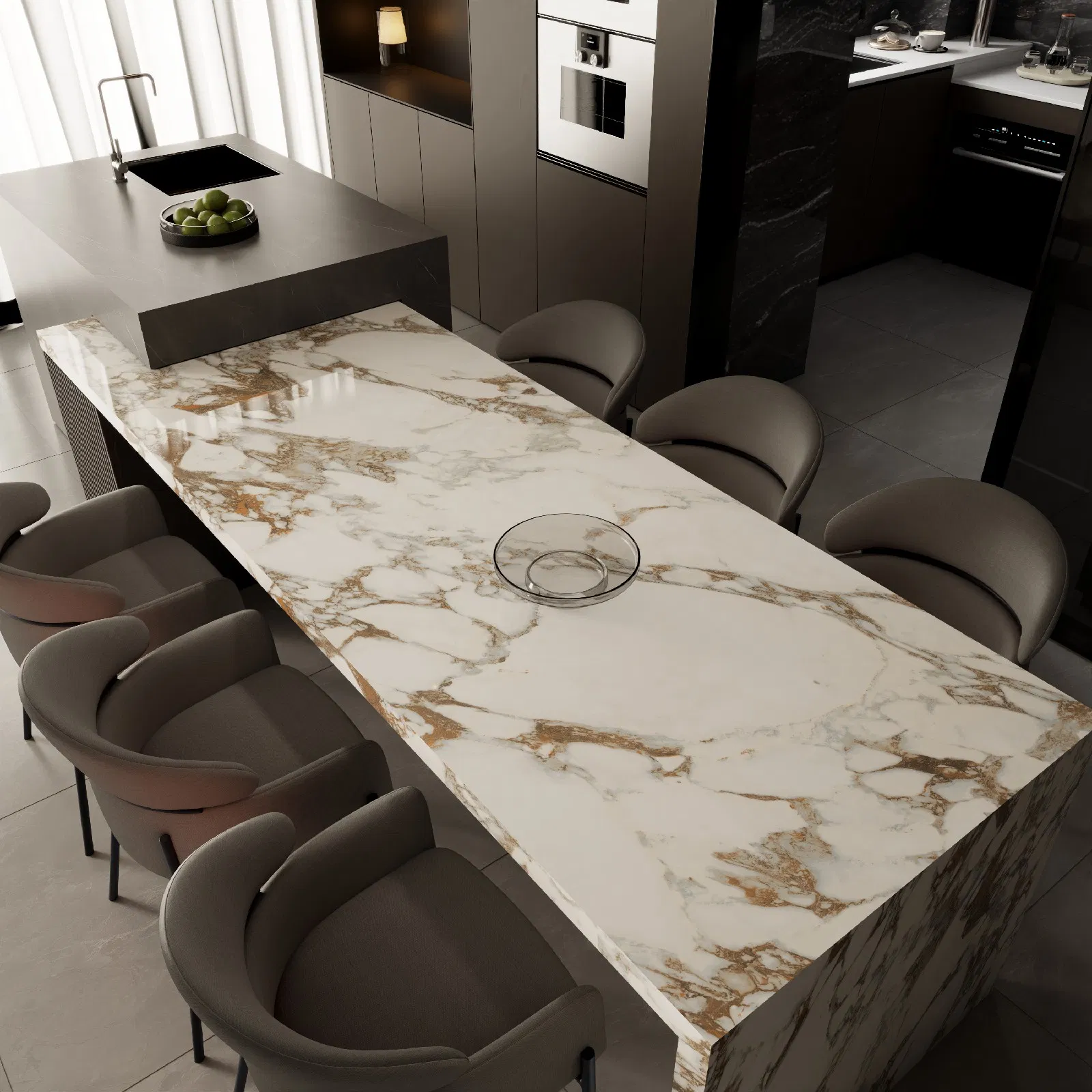 Kitchen Island Big Thick Full-Body Seamless Mineral-Based Big Size Sintered Stone Slab