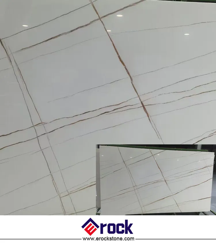 White Calacatta Viola Violet Nano Crystal Glass Stone 3