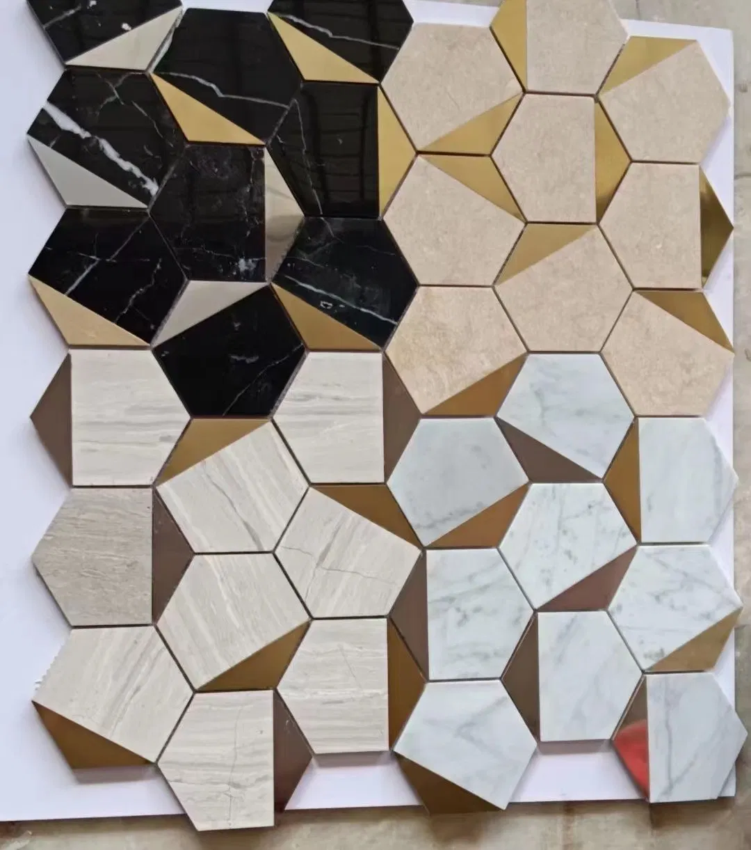 White Dolomite Inlay Marble Wall Decoration Bathroom Kitchen Waterjet Mosaic Tile Marble