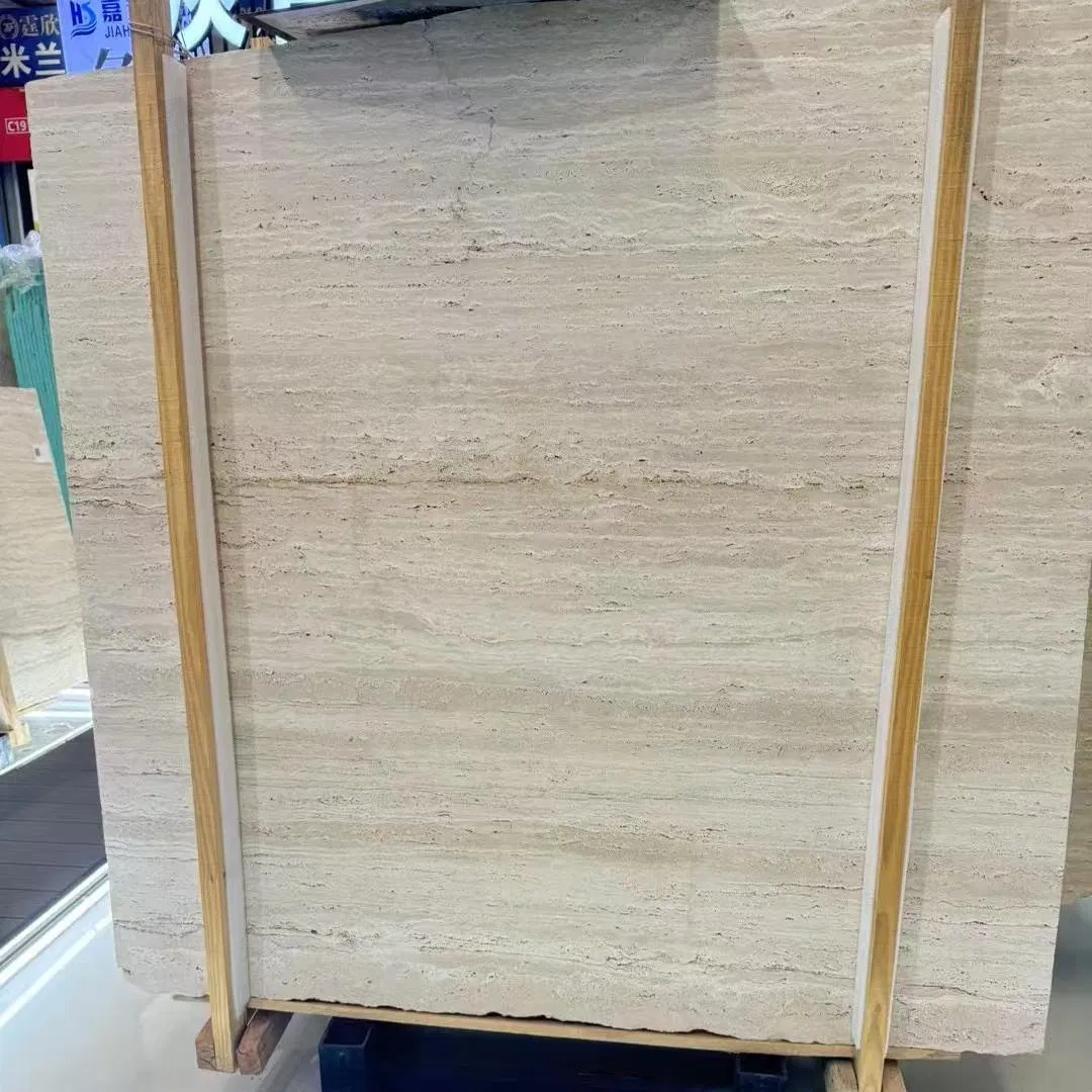 Natural Stone Marble Imported Beige Travertine Decoration Material for Wall Cladding