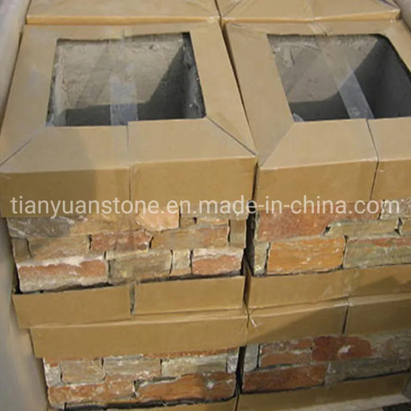 Stone Column Mail Post Entrance Stacked