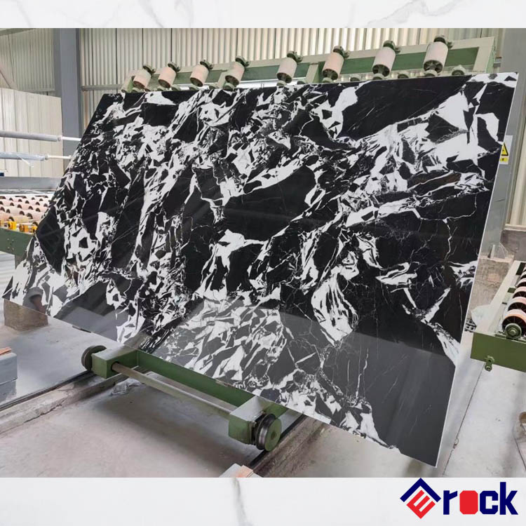 Artificial Marble Nano Crystal Glass Stone Napoleon Black Marble Slabs for Countertops and Vanity Tops