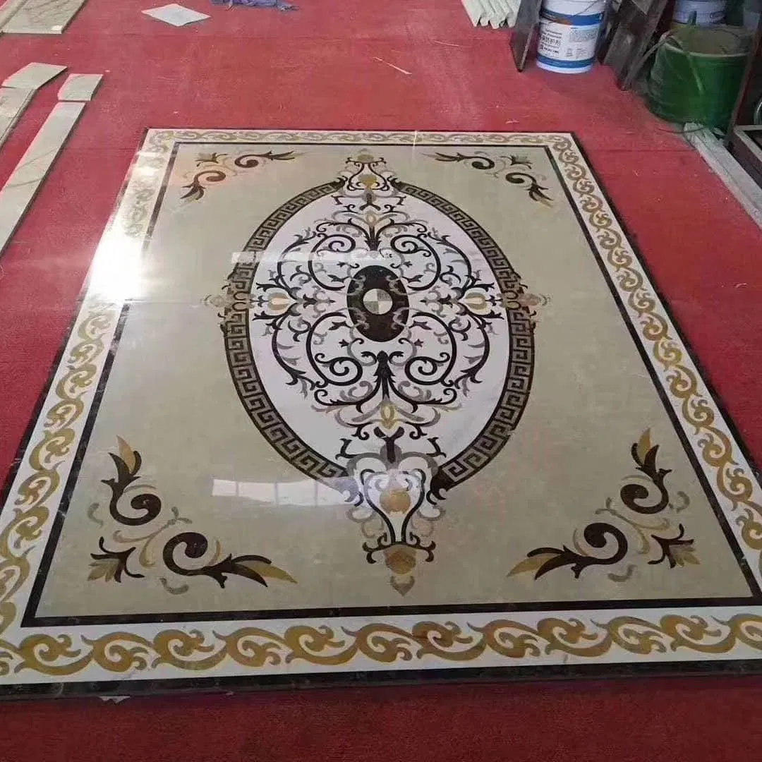 CNC Waterjet Floor Medallions Natural Marble Floor Medallion Marble Mosaic