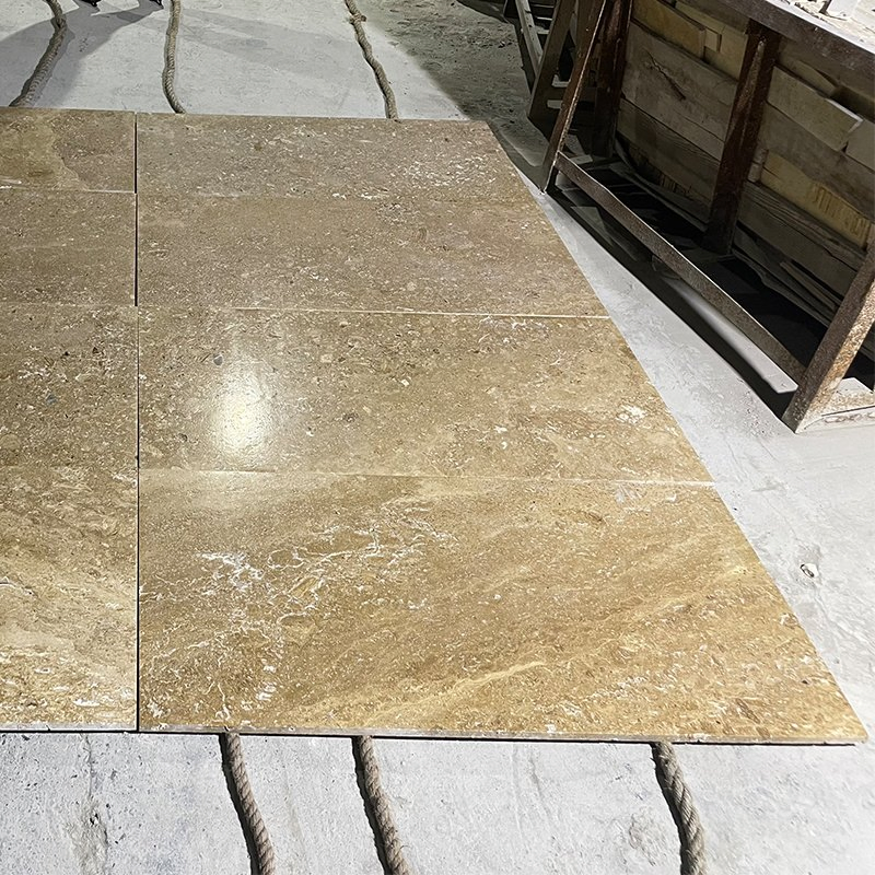 Wholesale Chinese Coffee Travertine Beige Brown Travertine Floor Tiles for Villa Project