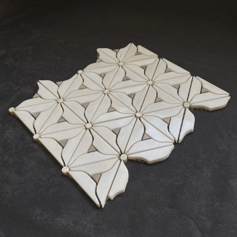 China Popular Flower Marble Mosaic Customized Carrara White Marble Stone Mosaic Tile Tunisia Marble Mosaic for Home Decoration