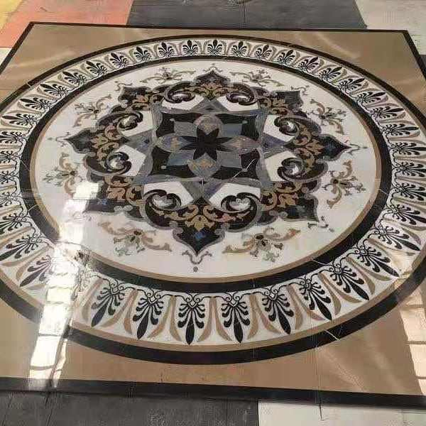 CNC Waterjet Floor Medallions Natural Marble Floor Medallion Marble Mosaic