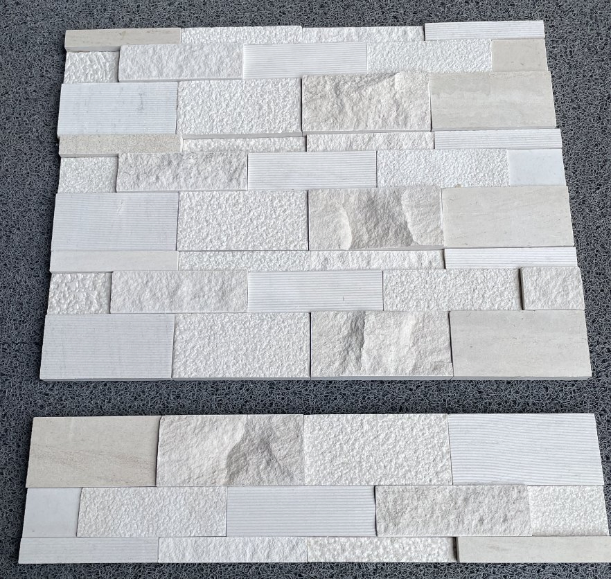 Stone veneer ledger panel honed/split/brushed Moca Cream Limestone Stacked Wall Stone for interior/outdoor/exterior bathroom/kitchen/lobby wall/background